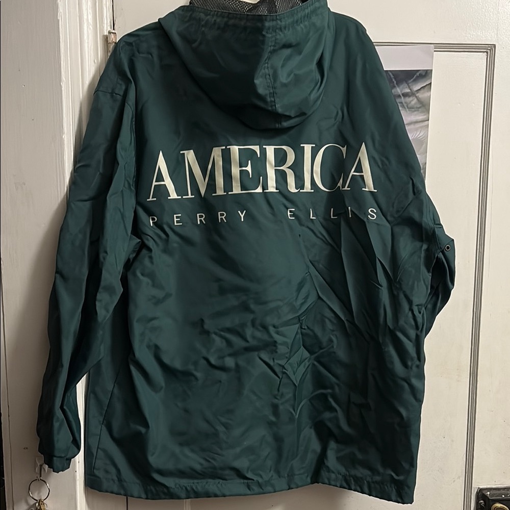 Perry Ellis Dark Green Windbreaker for Men